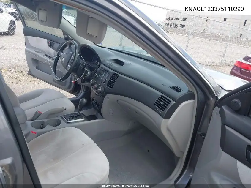 2007 Kia Optima Lx VIN: KNAGE123375110290 Lot: 42586225