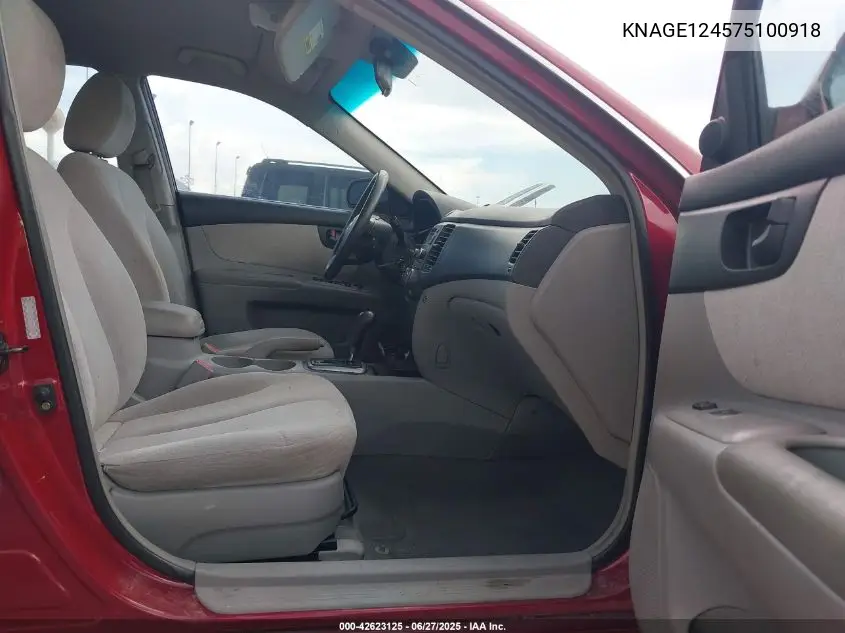 2007 Kia Optima Lx V6 VIN: KNAGE124575100918 Lot: 42623125