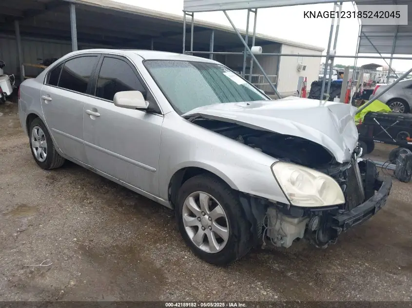 2008 Kia Optima Lx VIN: KNAGE123185242045 Lot: 42189182