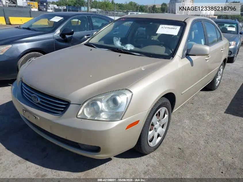 2008 Kia Optima Lx VIN: KNAGE123385218796 Lot: 42196001