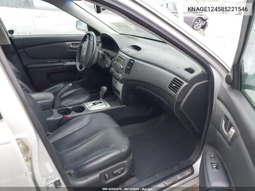 2008 Kia Optima Ex V6 VIN: KNAGE124585221546 Lot: 42224470