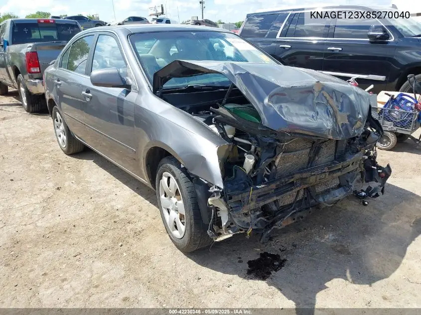 2008 Kia Optima Lx VIN: KNAGE123X85270040 Lot: 42230346