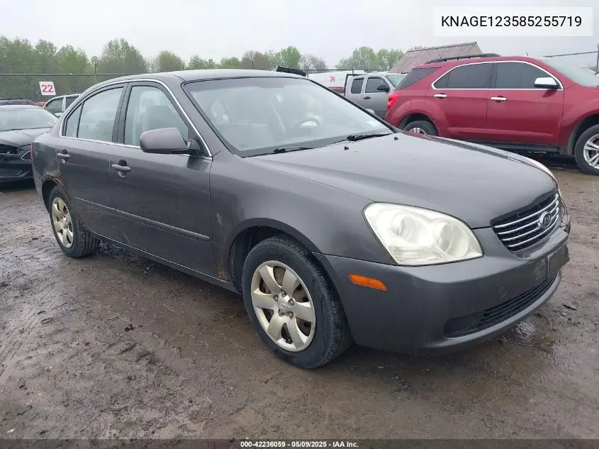 2008 Kia Optima Lx VIN: KNAGE123585255719 Lot: 42236059