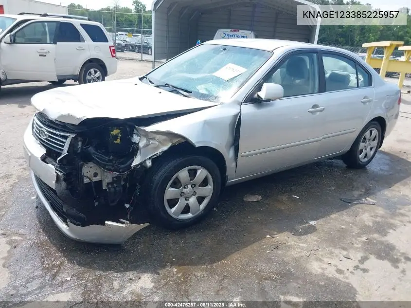 2008 Kia Optima Lx VIN: KNAGE123385225957 Lot: 42476257