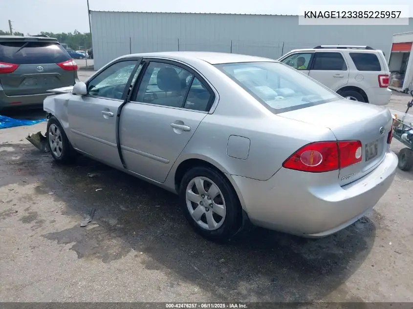2008 Kia Optima Lx VIN: KNAGE123385225957 Lot: 42476257