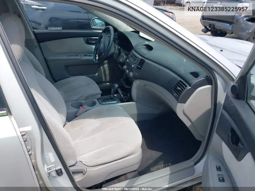 2008 Kia Optima Lx VIN: KNAGE123385225957 Lot: 42476257