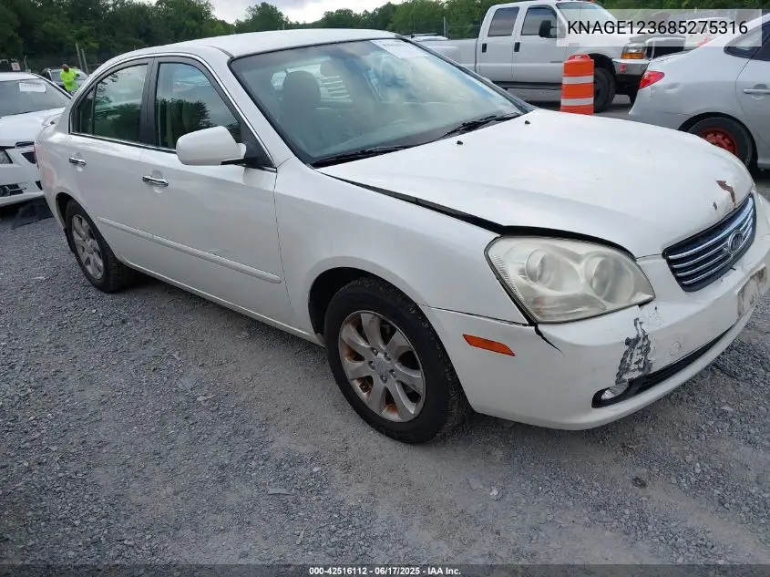 2008 Kia Optima Ex VIN: KNAGE123685275316 Lot: 42516112