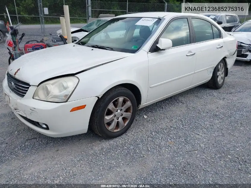 2008 Kia Optima Ex VIN: KNAGE123685275316 Lot: 42516112