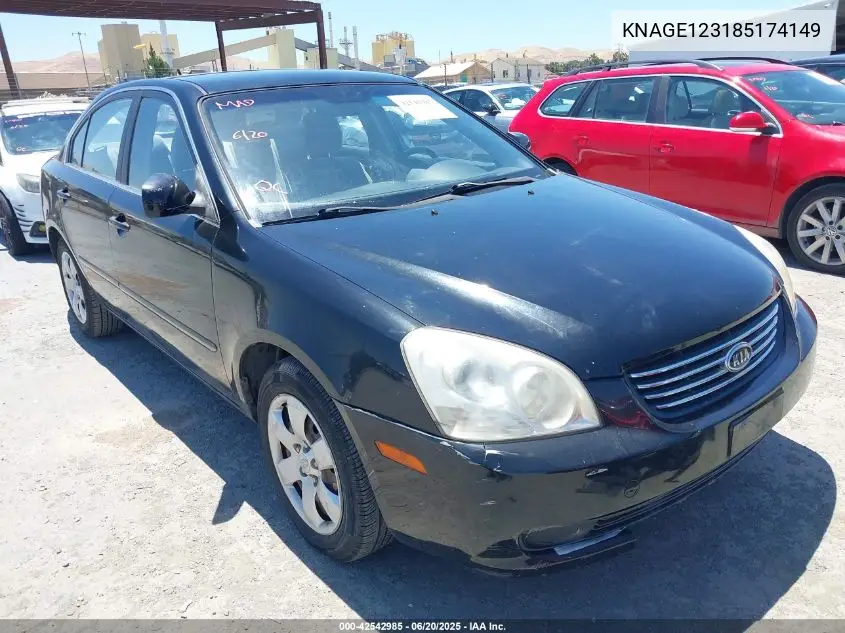 2008 Kia Optima Lx VIN: KNAGE123185174149 Lot: 42542985
