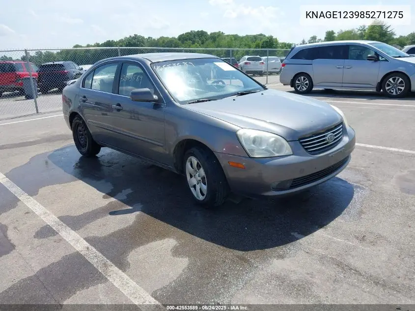 2008 Kia Optima Lx VIN: KNAGE123985271275 Lot: 42553589