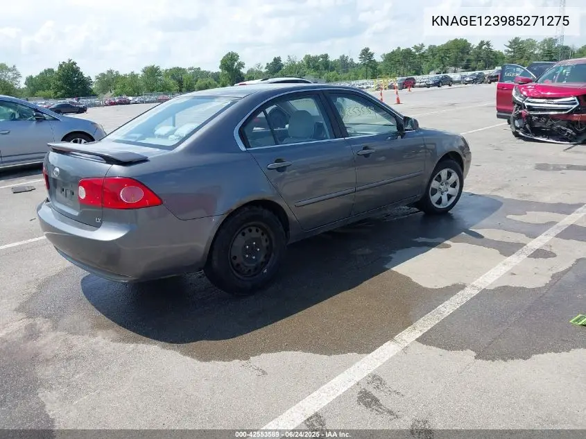 2008 Kia Optima Lx VIN: KNAGE123985271275 Lot: 42553589