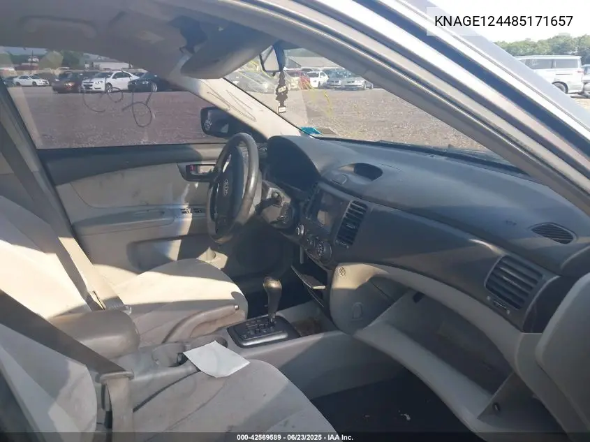 2008 Kia Optima Lx V6 VIN: KNAGE124485171657 Lot: 42569589