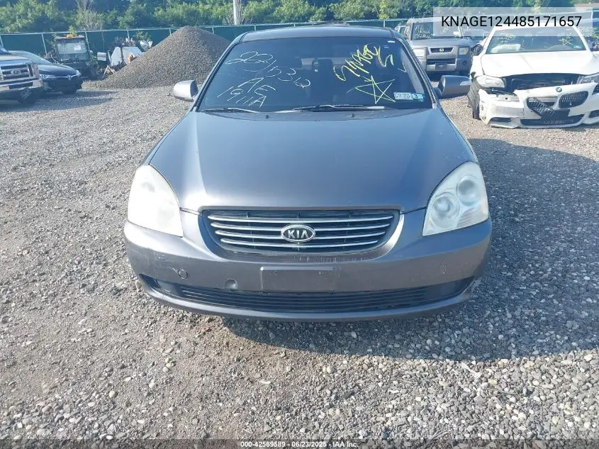 2008 Kia Optima Lx V6 VIN: KNAGE124485171657 Lot: 42569589