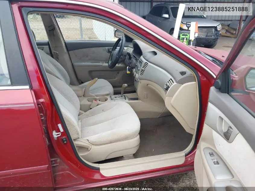 2008 Kia Optima Lx VIN: KNAGE123885251888 Lot: 42572636