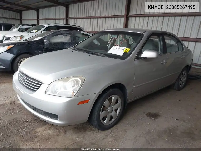 2008 Kia Optima Lx VIN: KNAGE123385267495 Lot: 42579050