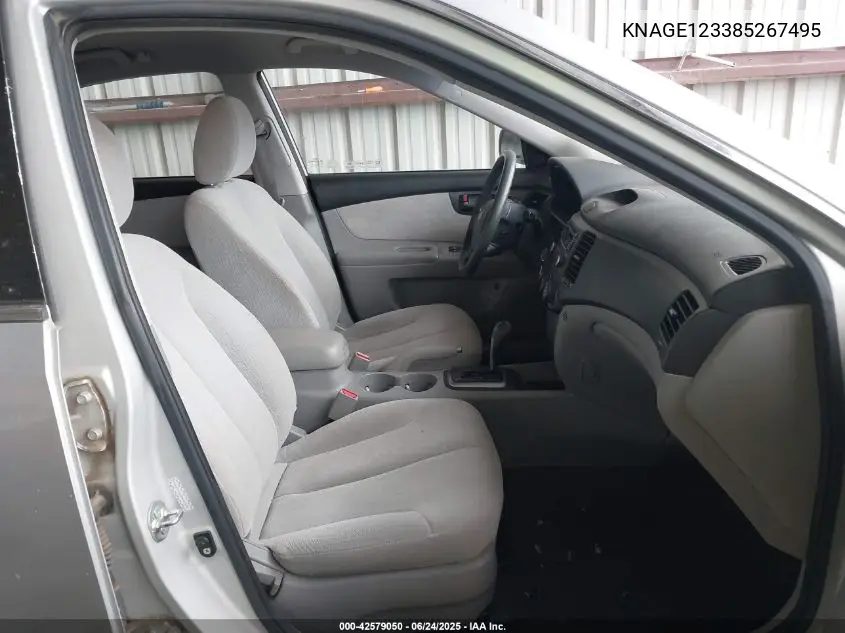 2008 Kia Optima Lx VIN: KNAGE123385267495 Lot: 42579050