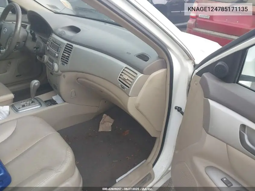 2008 Kia Optima Ex V6 VIN: KNAGE124785171135 Lot: 42609257