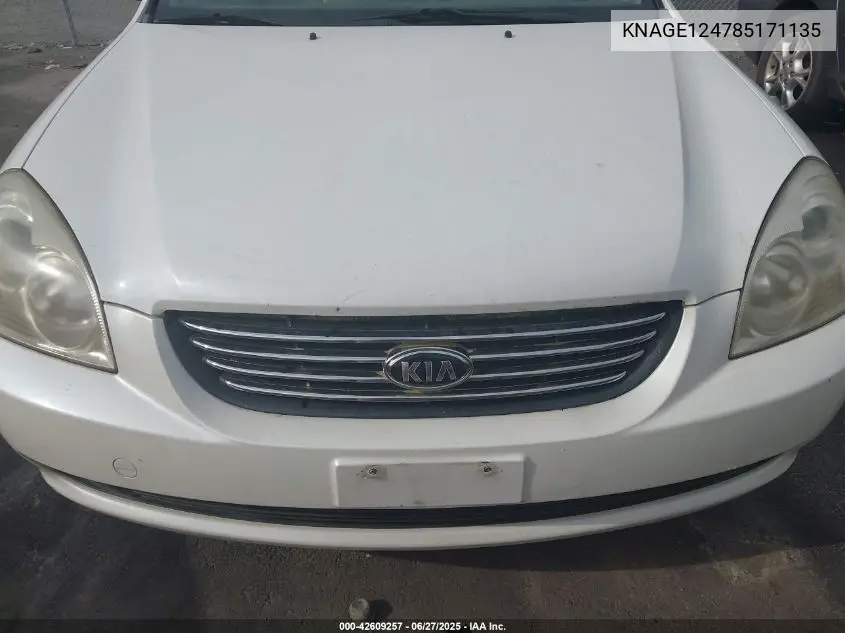 2008 Kia Optima Ex V6 VIN: KNAGE124785171135 Lot: 42609257