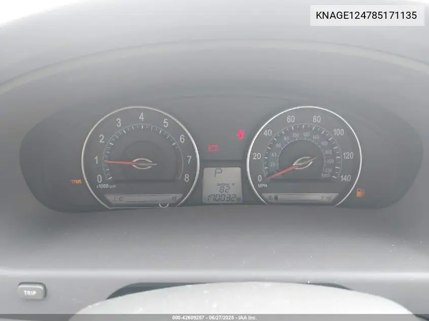 2008 Kia Optima Ex V6 VIN: KNAGE124785171135 Lot: 42609257