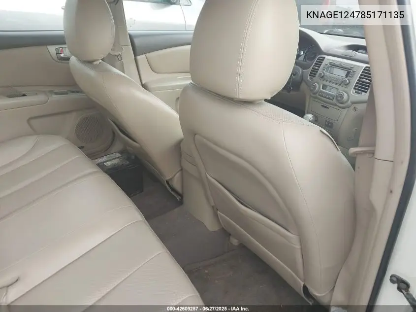 2008 Kia Optima Ex V6 VIN: KNAGE124785171135 Lot: 42609257