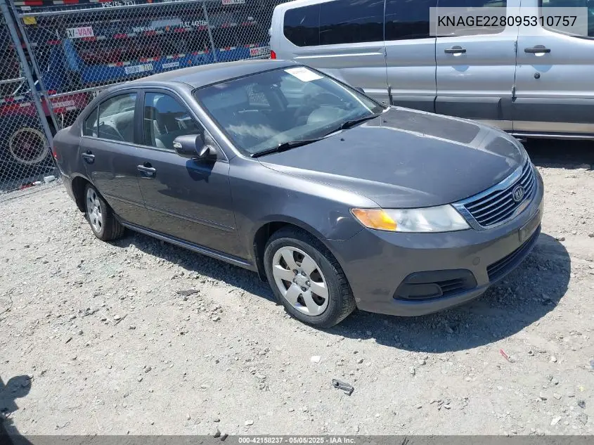 2009 Kia Optima Lx VIN: KNAGE228095310757 Lot: 42158237