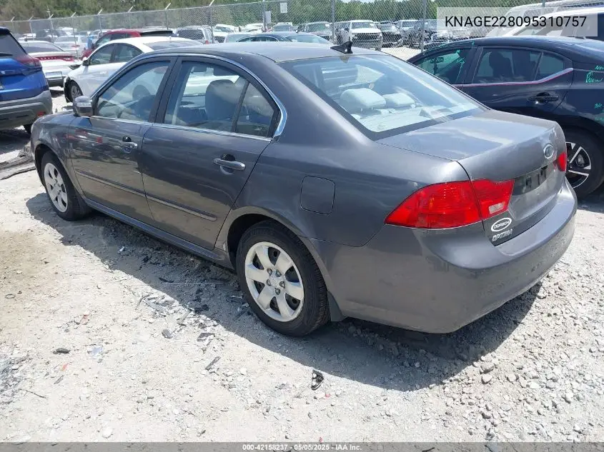 2009 Kia Optima Lx VIN: KNAGE228095310757 Lot: 42158237