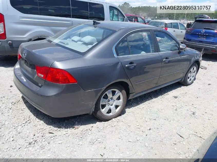 2009 Kia Optima Lx VIN: KNAGE228095310757 Lot: 42158237