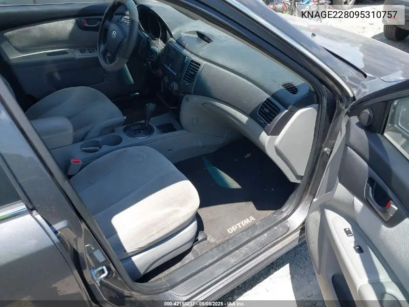 2009 Kia Optima Lx VIN: KNAGE228095310757 Lot: 42158237