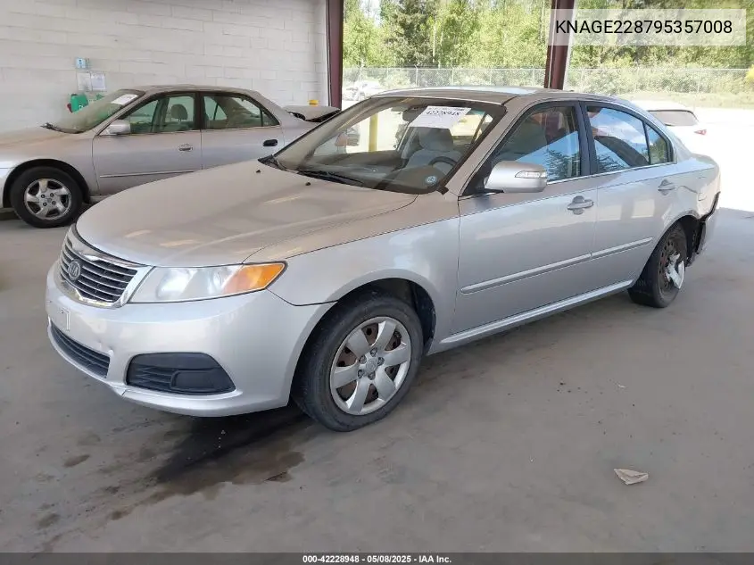 2009 Kia Optima Lx VIN: KNAGE228795357008 Lot: 42228948