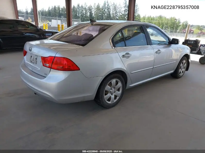 2009 Kia Optima Lx VIN: KNAGE228795357008 Lot: 42228948