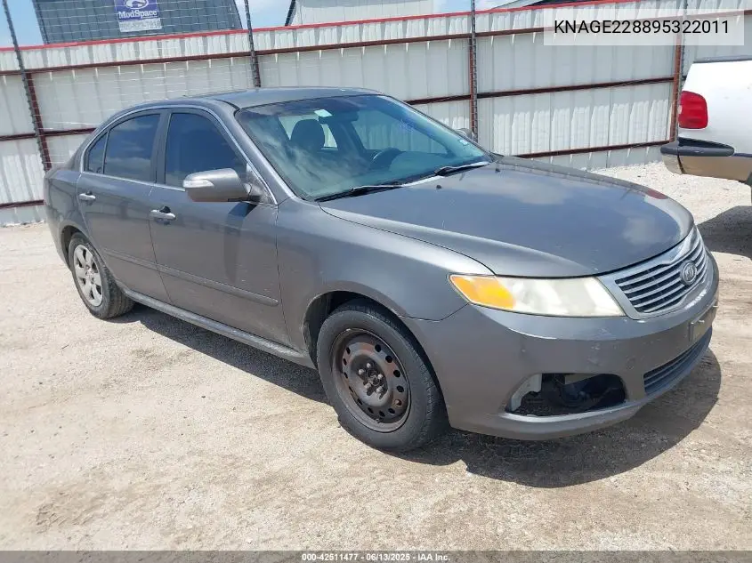 2009 Kia Optima Lx VIN: KNAGE228895322011 Lot: 42511477