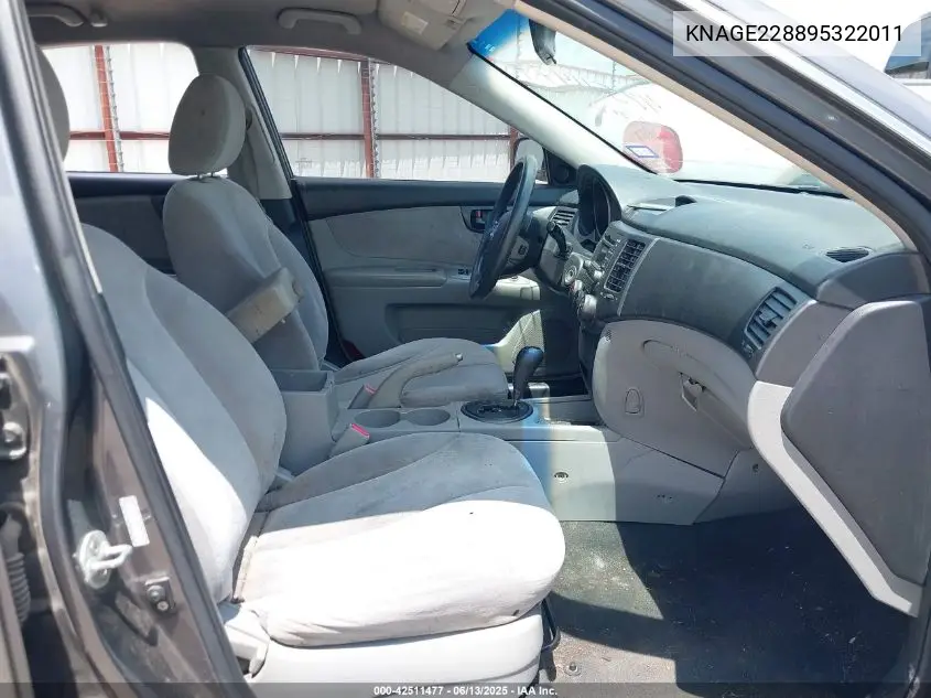 2009 Kia Optima Lx VIN: KNAGE228895322011 Lot: 42511477