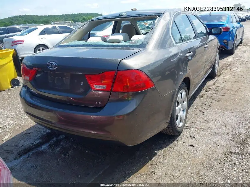 2009 Kia Optima Lx VIN: KNAGE228395312146 Lot: 42520109