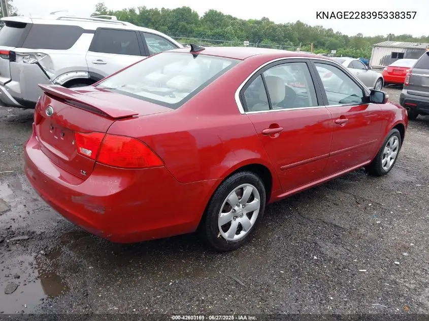 2009 Kia Optima Lx VIN: KNAGE228395338357 Lot: 42603169