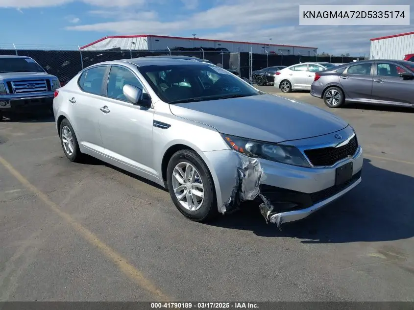 2013 Kia Optima Lx VIN: KNAGM4A72D5335174 Lot: 41790189