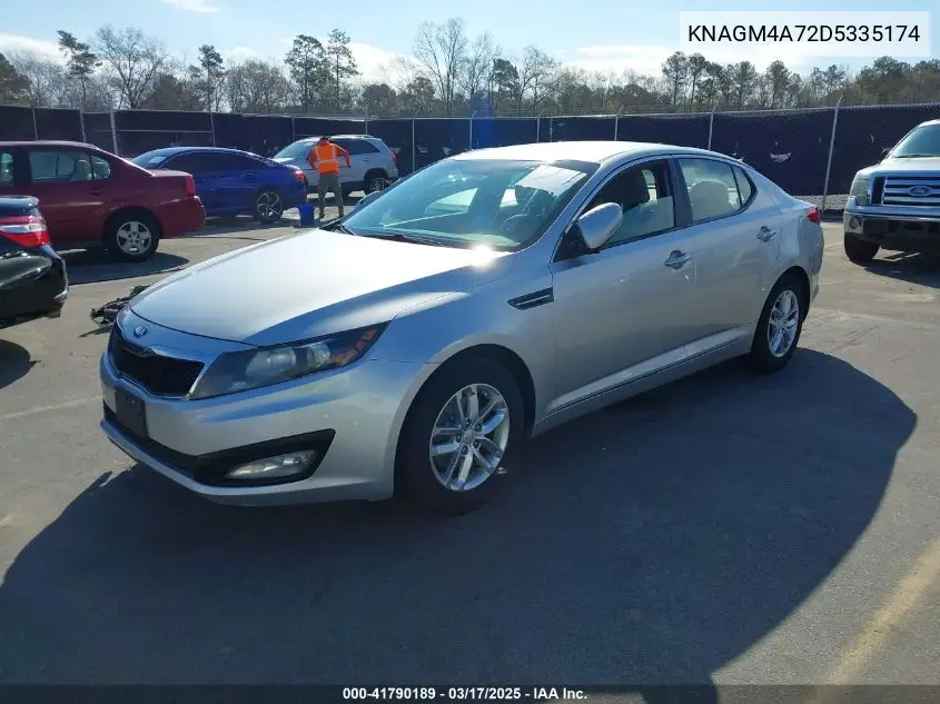 2013 Kia Optima Lx VIN: KNAGM4A72D5335174 Lot: 41790189
