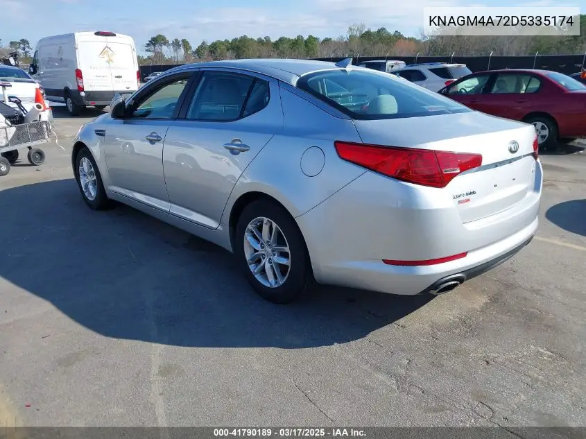 2013 Kia Optima Lx VIN: KNAGM4A72D5335174 Lot: 41790189