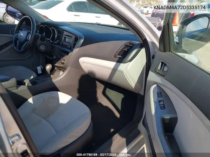 2013 Kia Optima Lx VIN: KNAGM4A72D5335174 Lot: 41790189