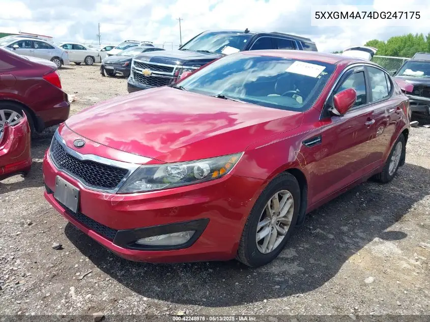 5xxgm4a74dg247175 5XXGM4A74DG247175 2013 Kia Optima Lx