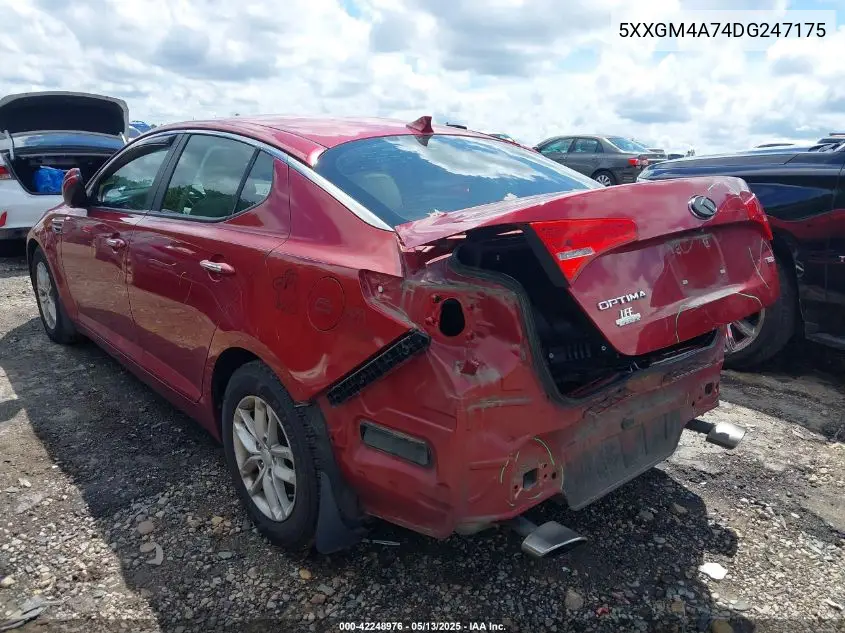5xxgm4a74dg247175 5XXGM4A74DG247175 2013 Kia Optima Lx