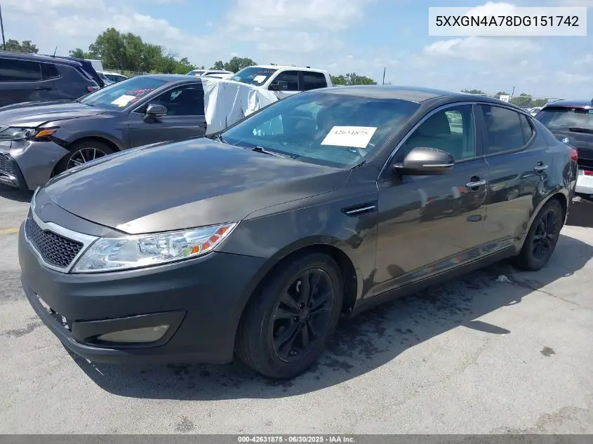 2013 Kia Optima Ex VIN: 5XXGN4A78DG151742 Lot: 42631875