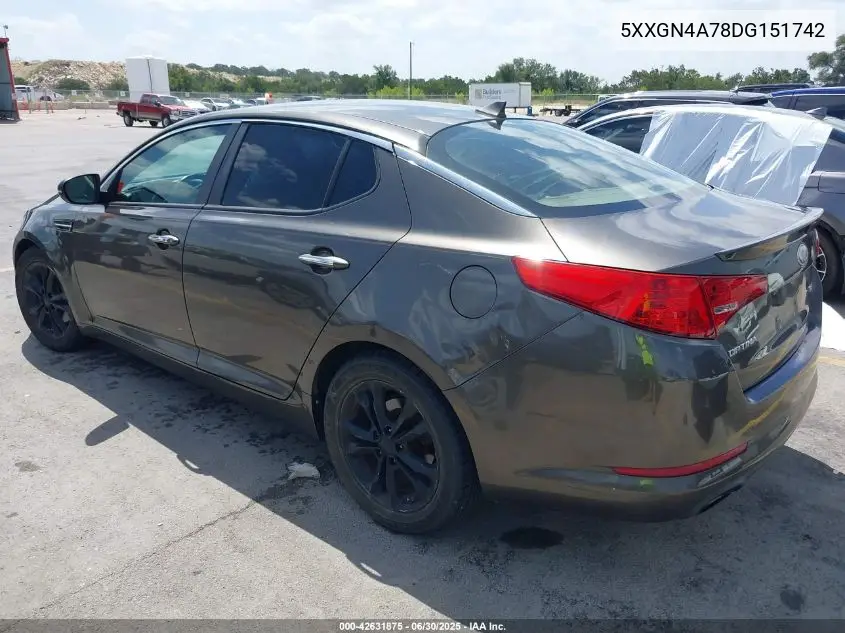 2013 Kia Optima Ex VIN: 5XXGN4A78DG151742 Lot: 42631875