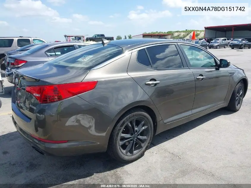2013 Kia Optima Ex VIN: 5XXGN4A78DG151742 Lot: 42631875