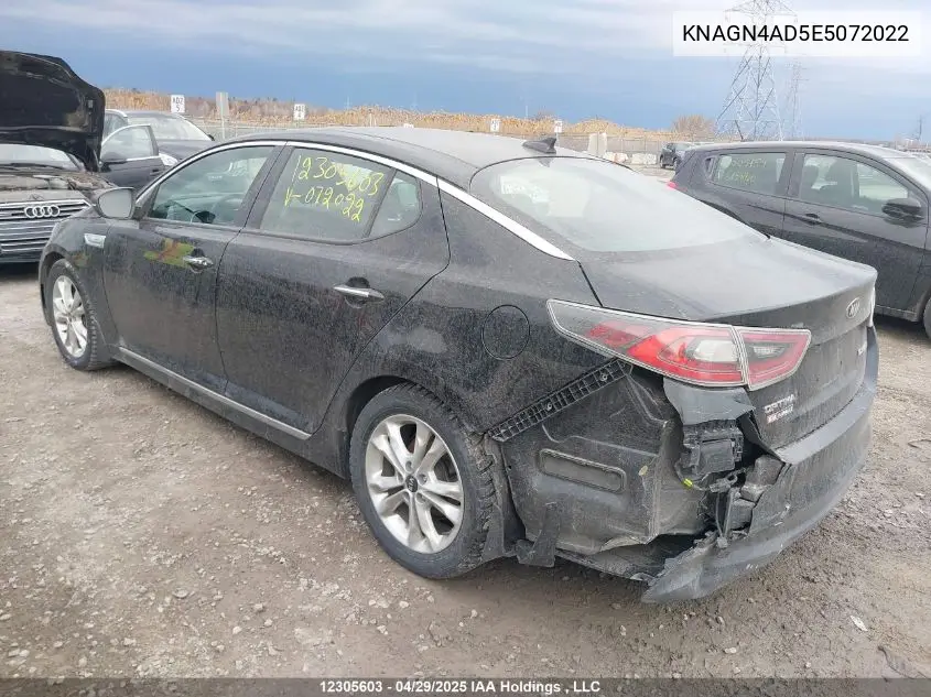 2014 Kia Optima Hybrid VIN: KNAGN4AD5E5072022 Lot: 12305603
