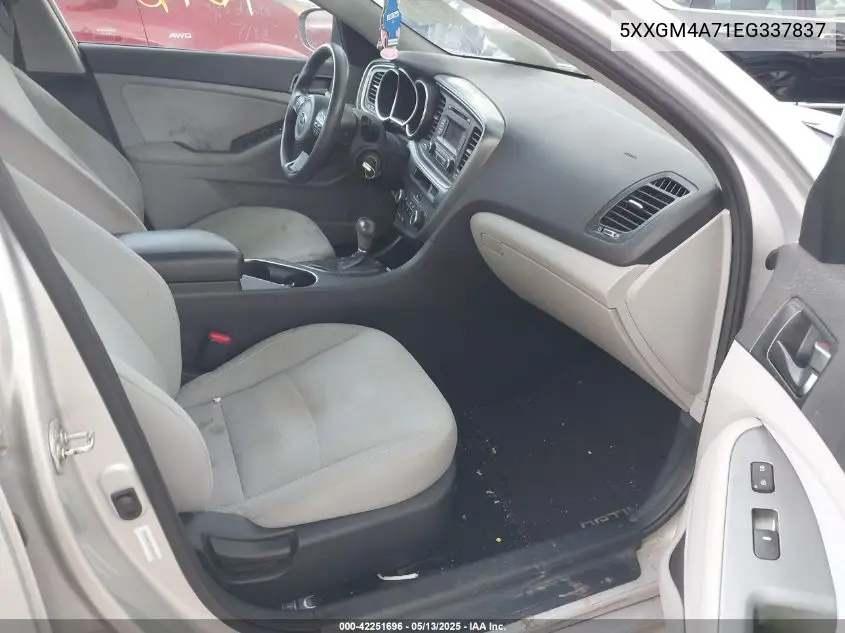 2014 Kia Optima Lx VIN: 5XXGM4A71EG337837 Lot: 42251696