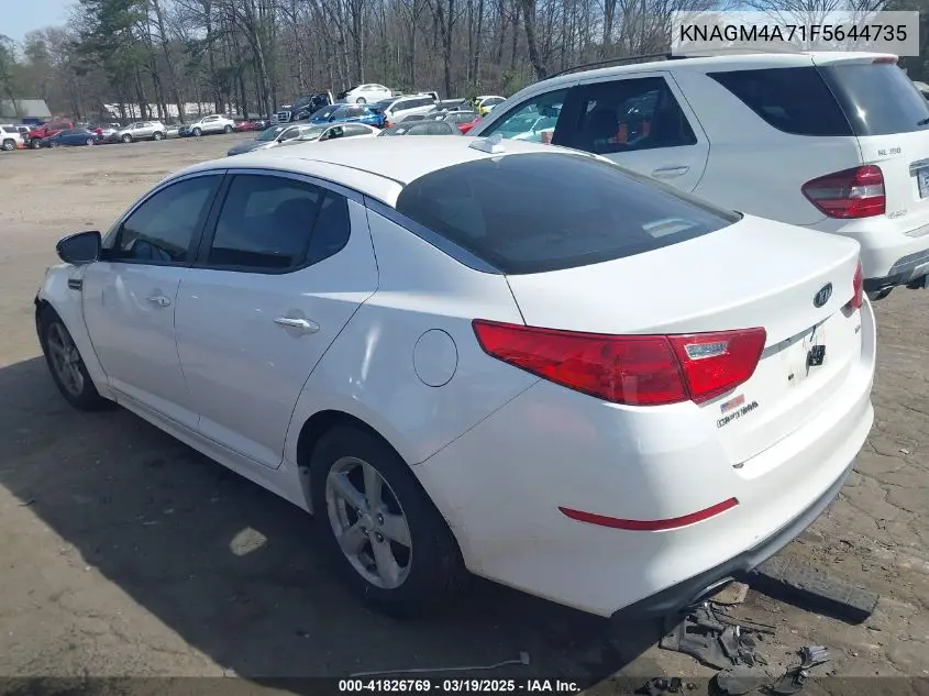 2015 Kia Optima Lx VIN: KNAGM4A71F5644735 Lot: 41826769