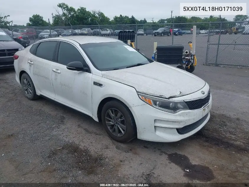 2017 Kia Optima Lx Turbo VIN: 5XXGT4L18HG171039 Lot: 42611922