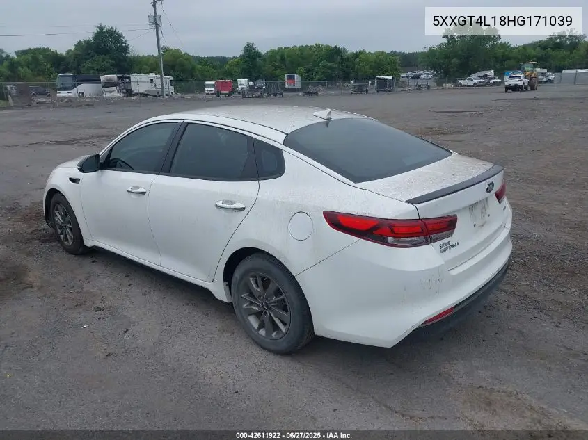 2017 Kia Optima Lx Turbo VIN: 5XXGT4L18HG171039 Lot: 42611922