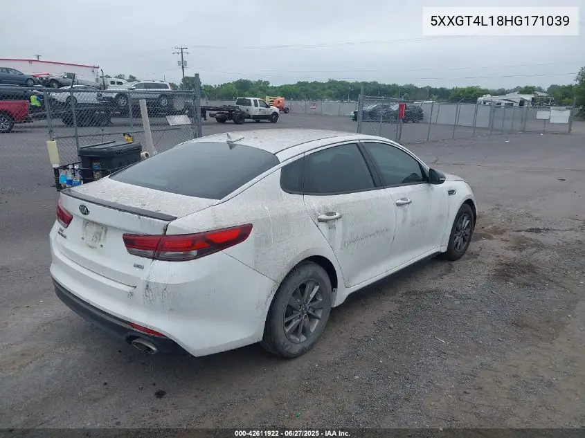 2017 Kia Optima Lx Turbo VIN: 5XXGT4L18HG171039 Lot: 42611922