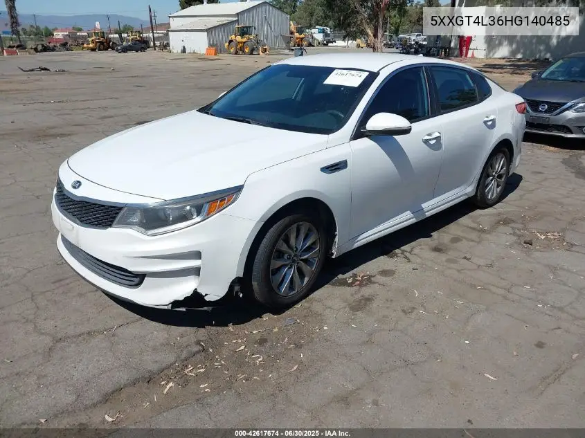 2017 Kia Optima Lx VIN: 5XXGT4L36HG140485 Lot: 42617674